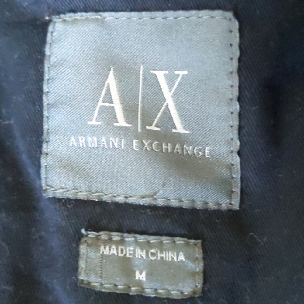 Armani Exchange black 3/4 sleeve jacket